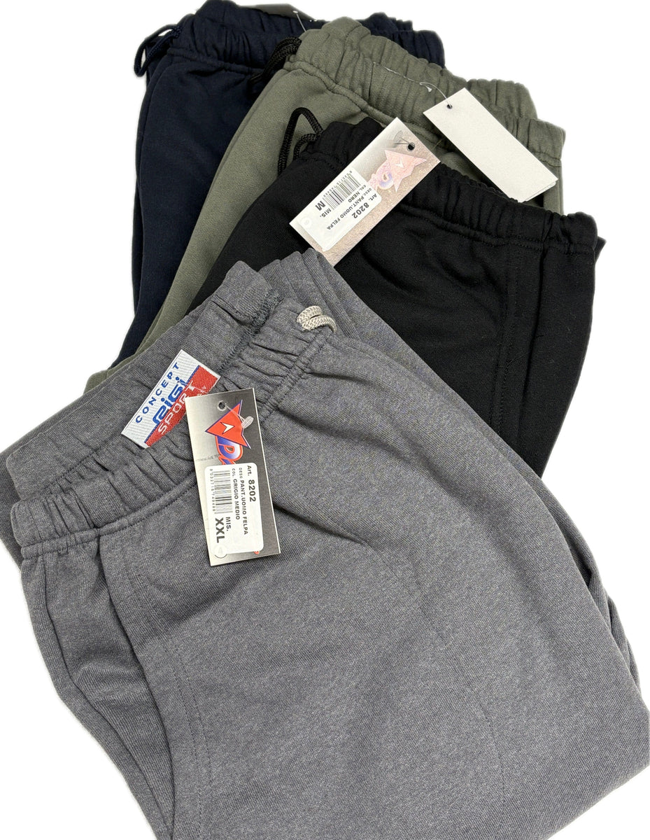 Pantaloni tuta cotone felpato 100% made in Italy unisex con elastico e tasche Pantaloni tuta cotone felpato 100% made in Italy unisex con elastico e tasche