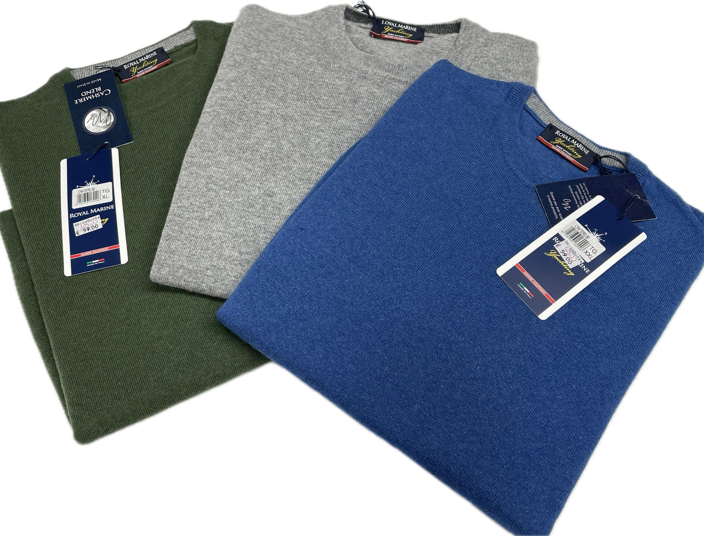 20 Terzi srl Maglia girocollo con cashmere e lana da uomo italiana Magazzinieuropa