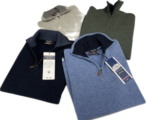 20 Terzi srl Maglione mezza zip di lana da uomo italiano caldo Magazzinieuropa