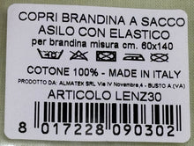 Carica l&#39;immagine nel visualizzatore di Gallery, Almatex Lenzuola a sacco asilo con lacci per le brandine 100% cotone 60x140 cm italiani Magazzinieuropa