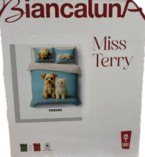 Carica l&#39;immagine nel visualizzatore di Gallery, Biancaluna Completo lenzuola MissTerry Biancaluna 100% cotone digitale made in Italy Magazzinieuropa