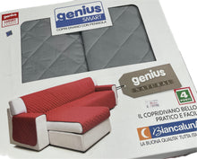 Carica l&#39;immagine nel visualizzatore di Gallery, Biancaluna Copridivano con Penisola Genius in cotone 100% Italiano 3/4 + penisola Magazzinieuropa