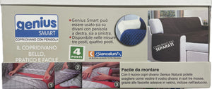 Biancaluna Copridivano con Penisola Genius in cotone 100% Italiano 3/4 + penisola Magazzinieuropa