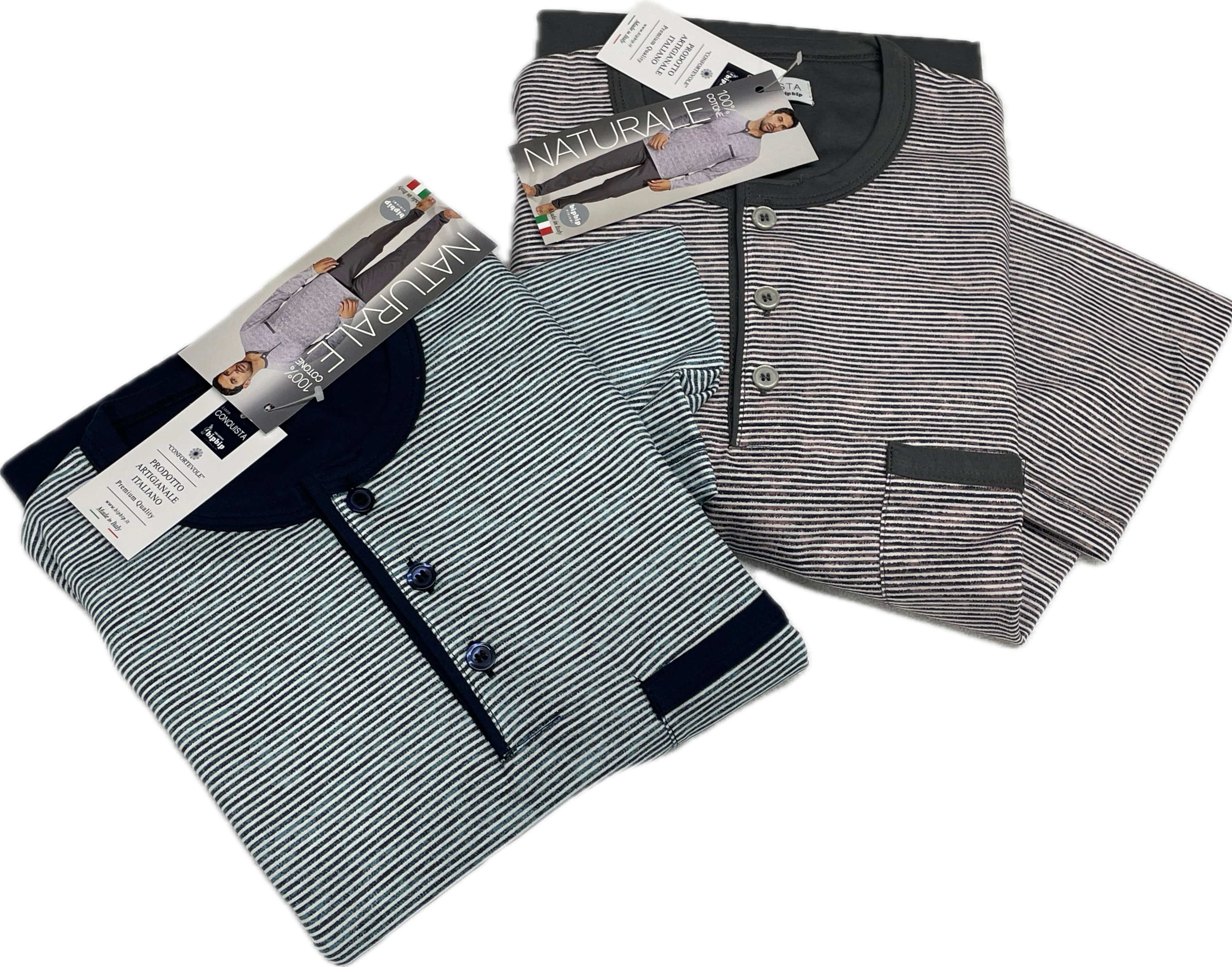 Pigiama da uomo BipBip italiano estivo lungo dritto fondo 100