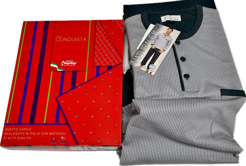 Bipbip Pigiama uomo Bipbip made in Italy 100% cotone con polso Magazzinieuropa