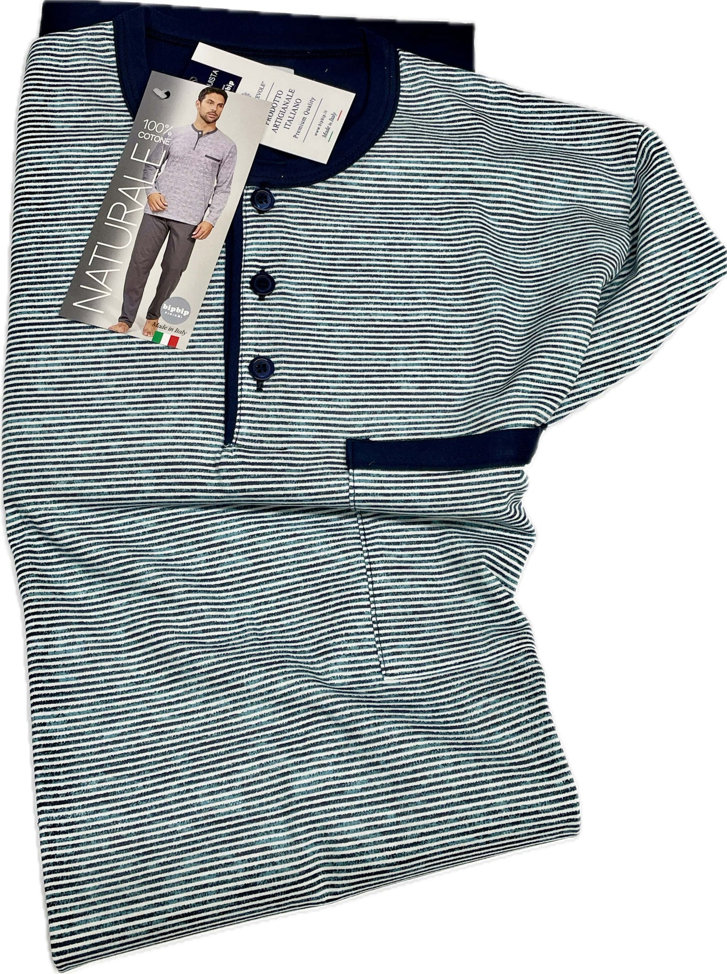 Pigiama uomo Bipbip made in Italy 100% cotone primavera 25 leggero