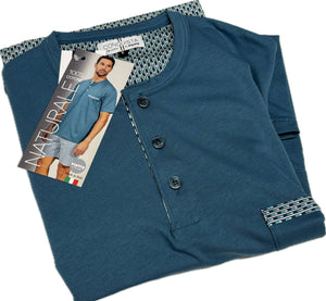 Bipbip Pigiama uomo corto estivo Bipbip made in Italy Verde acqua Magazzinieuropa