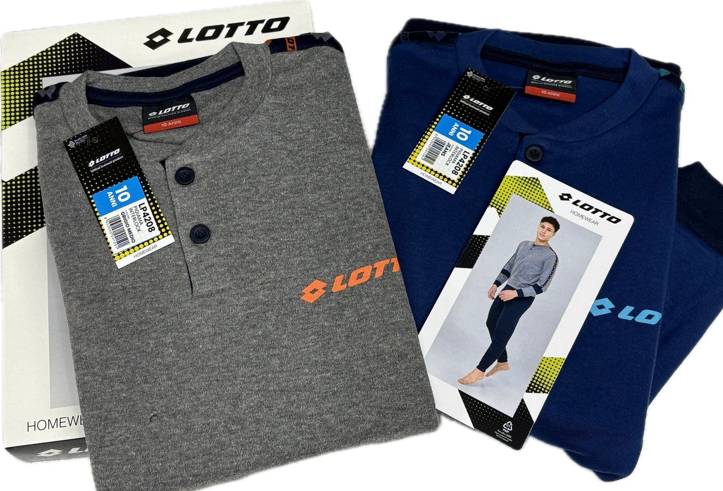 Coloriamoci Pigiama bimbo e ragazzo caldo cotone 100% marca Lotto 10/16 anni sportivi 2026 Magazzinieuropa