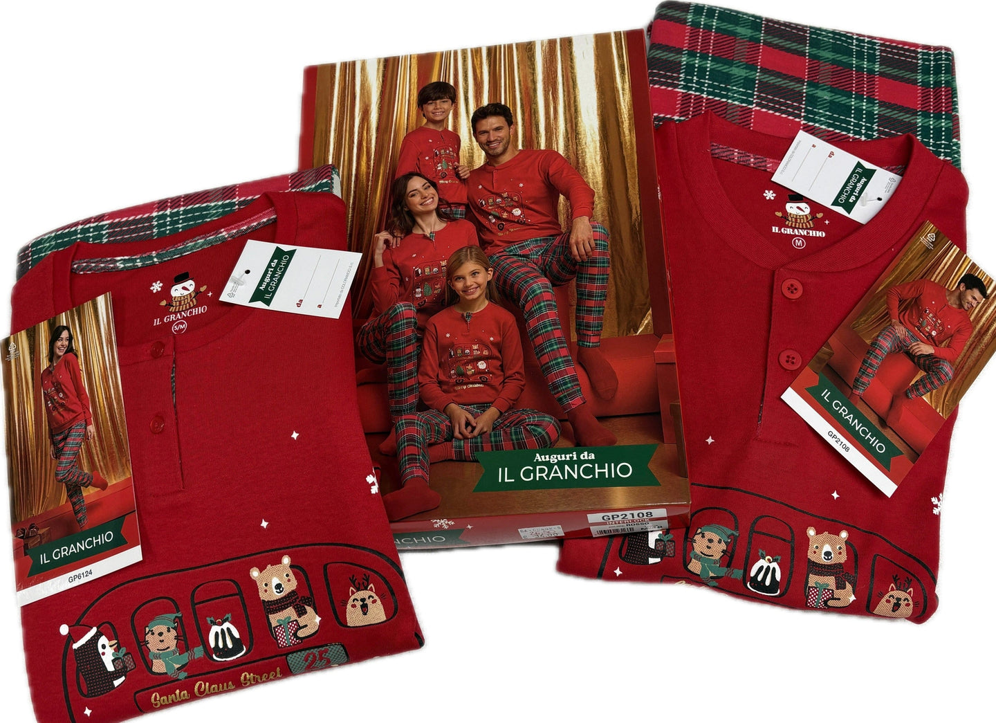 Coloriamoci Pigiama di Natale uomo caldo cotone 100% Granchio 2026 Magazzinieuropa