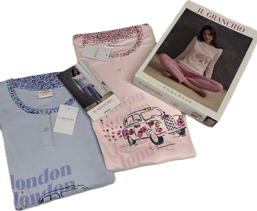 Coloriamoci Pigiama donna cotone 100% invernale Maggiolone Magazzinieuropa