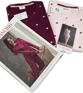 Coloriamoci Pigiama donna cotone 100% invernale Pois giovane Magazzinieuropa