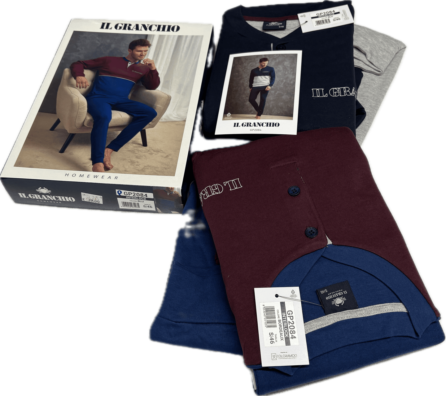 Coloriamoci Pigiama Rosso Blu uomo caldo cotone 100% 2026' Magazzinieuropa