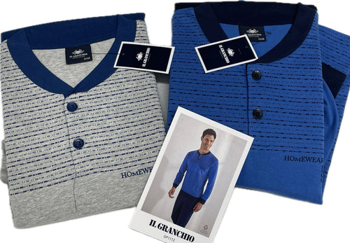 Coloriamoci Pigiama uomo 100% cotone del Granchio Melange e avio righe Magazzinieuropa