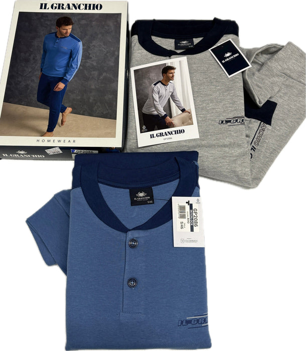 Coloriamoci Pigiama uomo caldo cotone 100% cotone con polso Magazzinieuropa