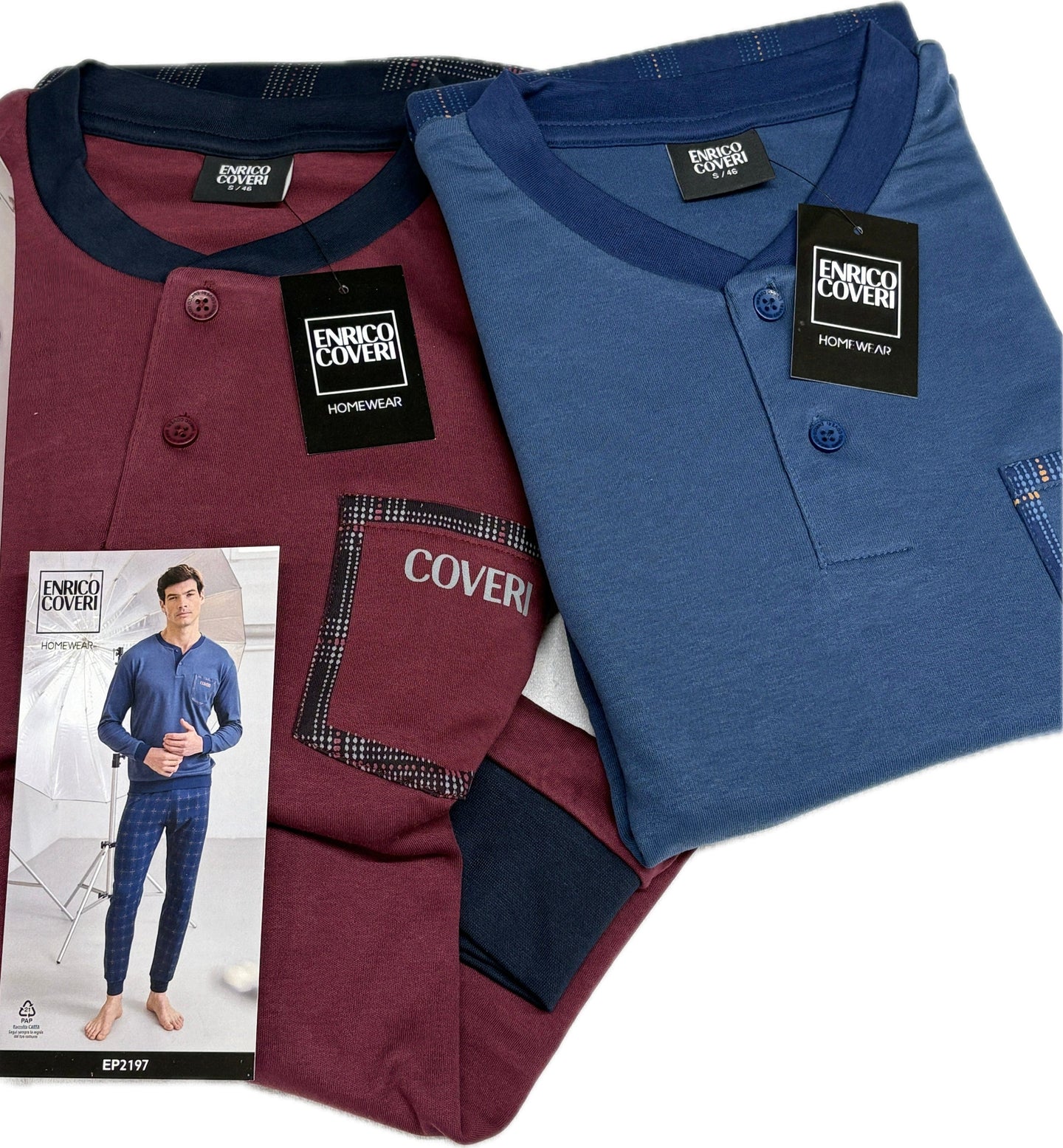 Coloriamoci Pigiama uomo Enrico Coveri caldo cotone 100% interlock Magazzinieuropa