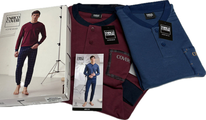 Coloriamoci Pigiama uomo Enrico Coveri caldo cotone 100% interlock Magazzinieuropa