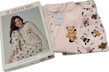 Carica l'immagine nel visualizzatore di Gallery, Coloriamoci Pigiami da donna in cotone caldo 100% marca Granchio disegno Orsetto Magazzinieuropa