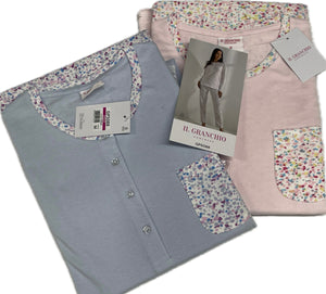 Coloriamoci Pigiami donna Granchio cotone 100% collezione primavera/estate fiori Magazzinieuropa