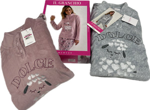 Coloriamoci Pigiami donna in coral invernale del Granchio Pecore Magazzinieuropa