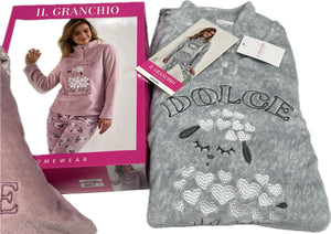 Coloriamoci Pigiami donna in coral invernale del Granchio Pecore Magazzinieuropa