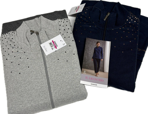 Coloriamoci Tuta da donna felpata in cotone caldo inverno 2026 Melange e blu Magazzinieuropa