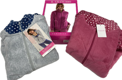 Coloriamoci Tuta donna di Pile del Granchio Fucsia e Melange Magazzinieuropa