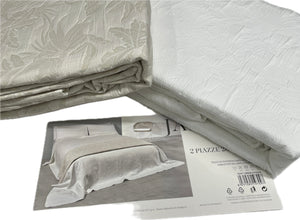 Easy Home Copriletto Matelasse matrimoniale bianco e beige classico Magazzinieuropa