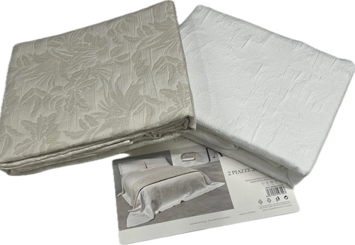 Easy Home Copriletto Matelasse matrimoniale bianco e beige classico Magazzinieuropa