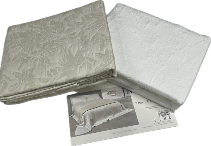 Easy Home Copriletto Matelasse matrimoniale bianco e beige classico Magazzinieuropa