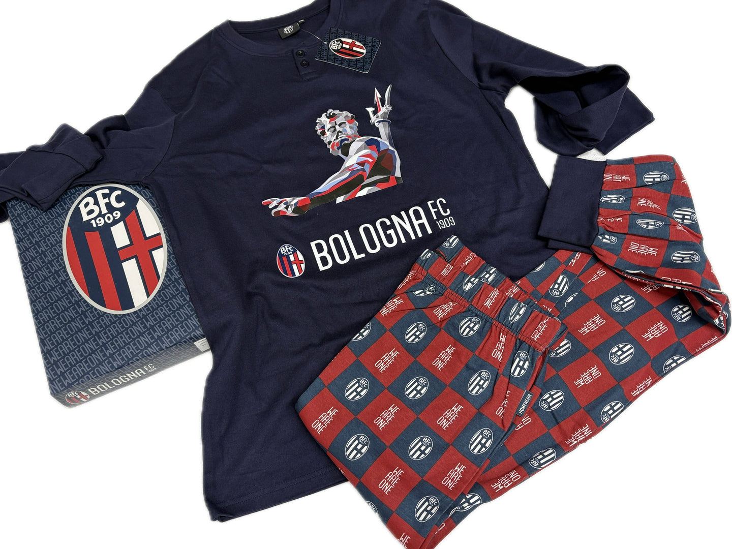 Frimm Pigiama uomo Bologna Calcio BFC 1909 Ufficiale caldo cotone 100% collezione 2026 new Magazzinieuropa