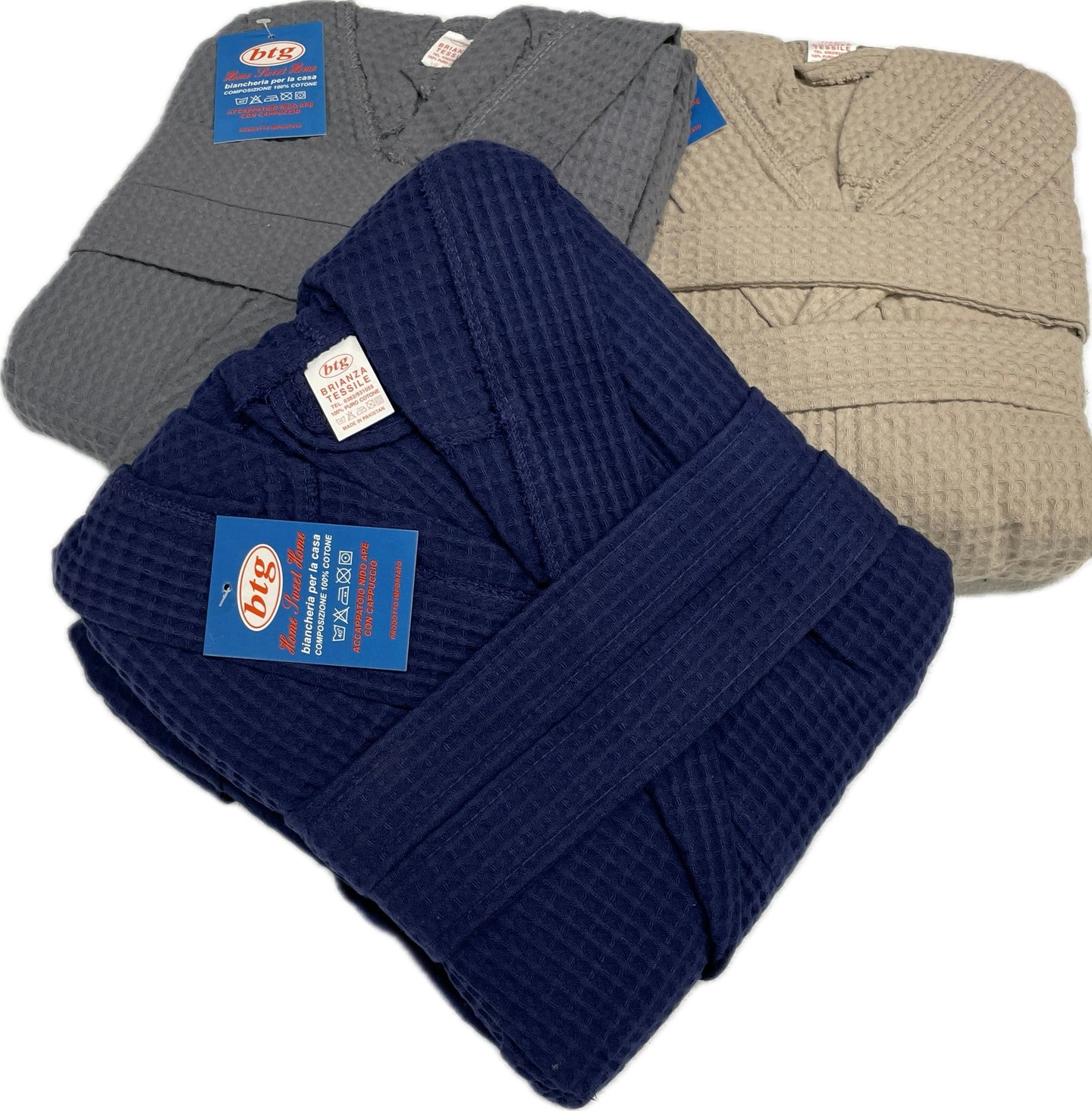Galtex spa Accappatoio Nido d'ape 100% cotone Misure Grandi con cappuccio Brianza tessile Magazzinieuropa