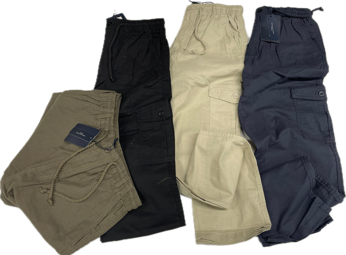 GIT Pantaloni 100% cotone con elastico in vita e tasconi laterali primavera/estate Magazzinieuropa