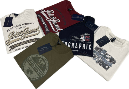 GIT T-shirt mezza manica cotone 100% fantasie assortite stock Magazzinieuropa