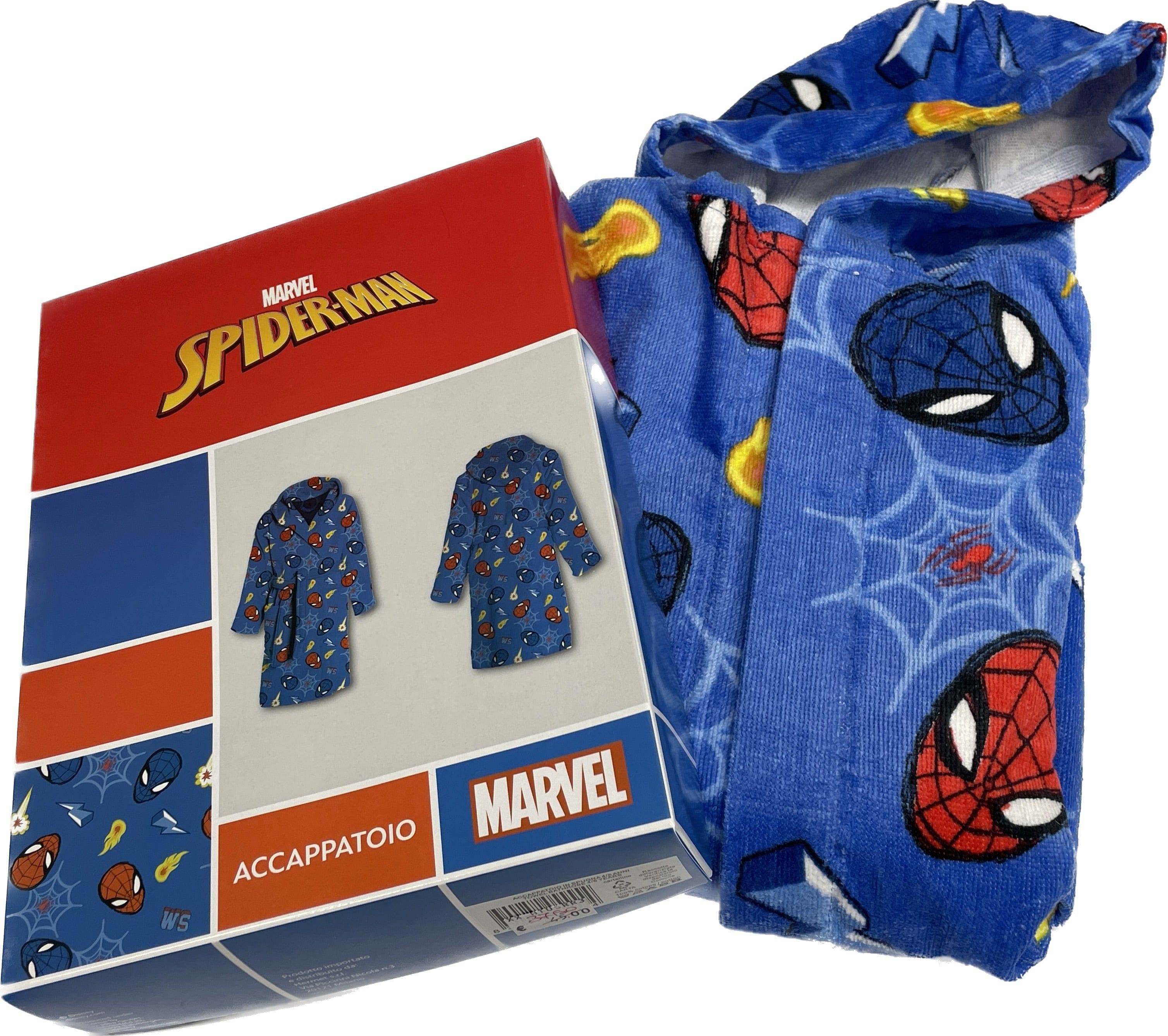 Marvel Accappatoio Spiderman Bambino, Ragni Blu E Neri, 10