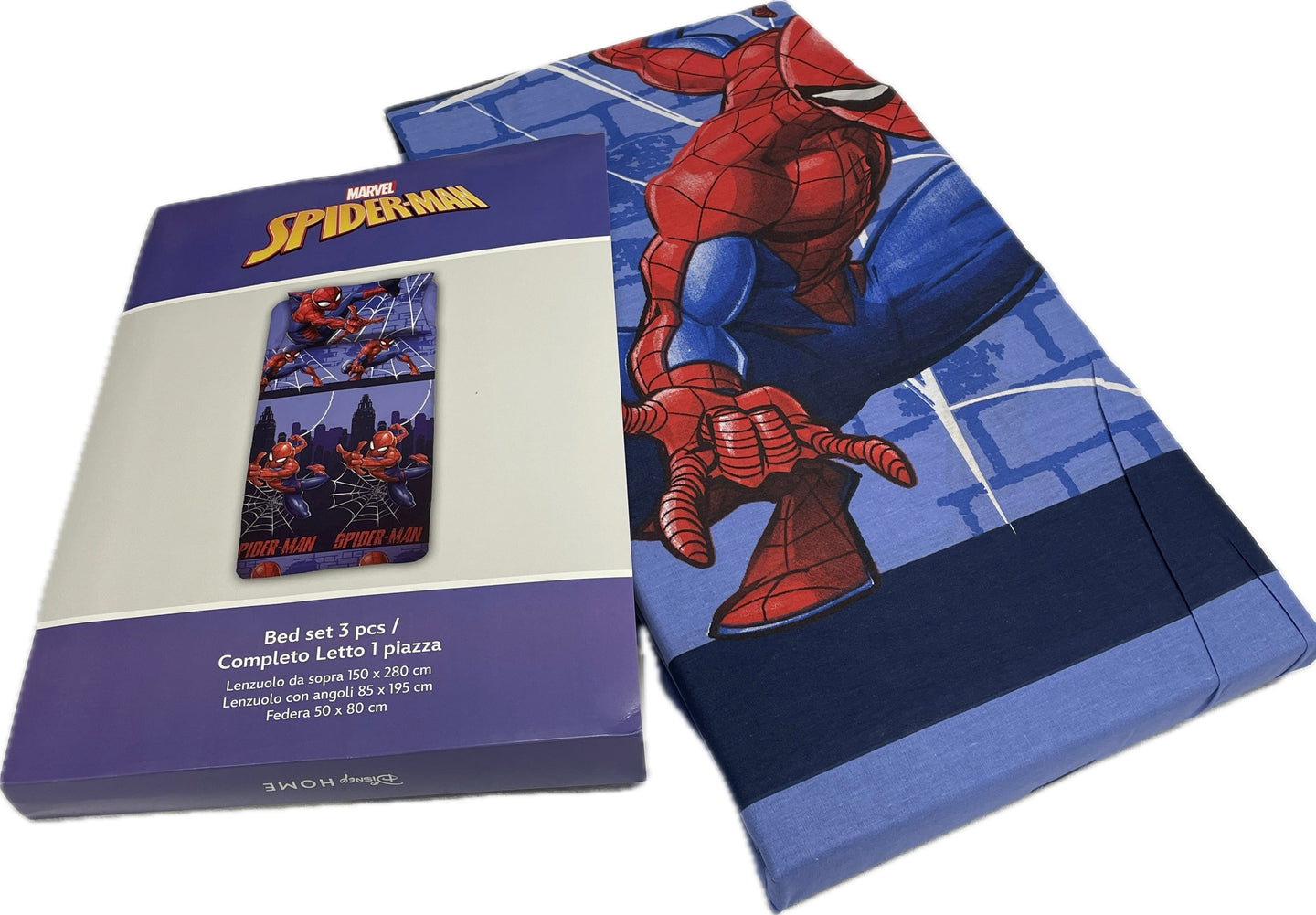 Hermet srl Lenzuola Spiderman 100% cotone piazzato digitale Ufficiale Magazzinieuropa