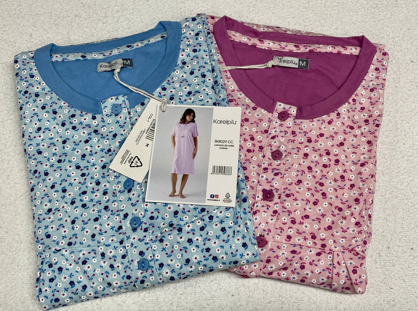 Karelpiù Camicie da notte da donna mezza manica 100% cotone 14,50  euro Magazzinieuropa