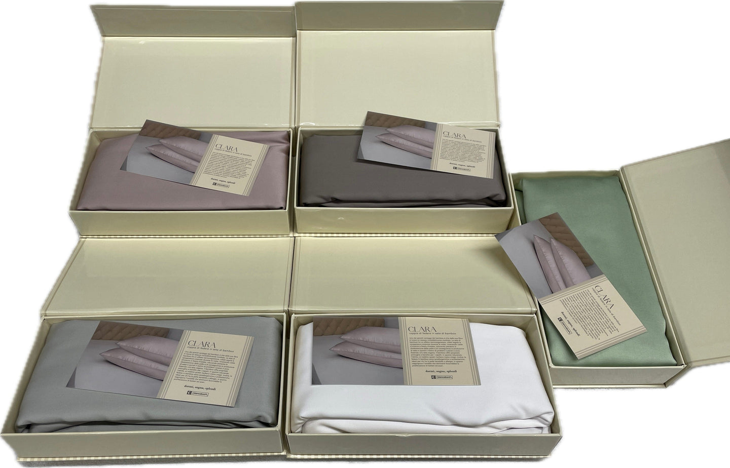 Kissimo biancaluna 2 Federe 100% seta di bamboo naturale kit regalo notte Biancaluna italiane Magazzinieuropa