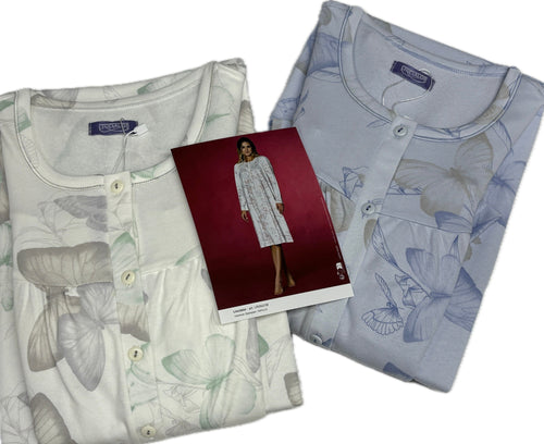 Linclalor Camicia da notte caldo cotone Linclalor farfalle carrè comoda 2026 Magazzinieuropa