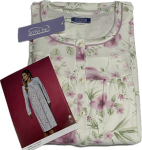 Linclalor Camicia da notte cotone caldo Linclalor 26' Argento e Panna Magazzinieuropa