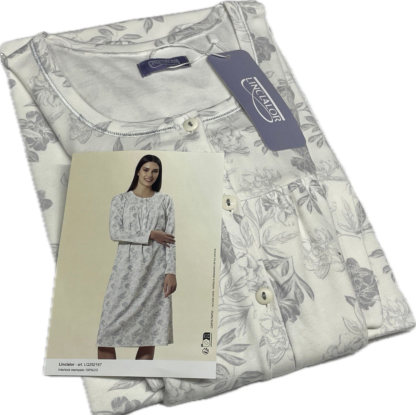 Linclalor Camicia da notte Linclalor caldo cotone con carrè Magazzinieuropa