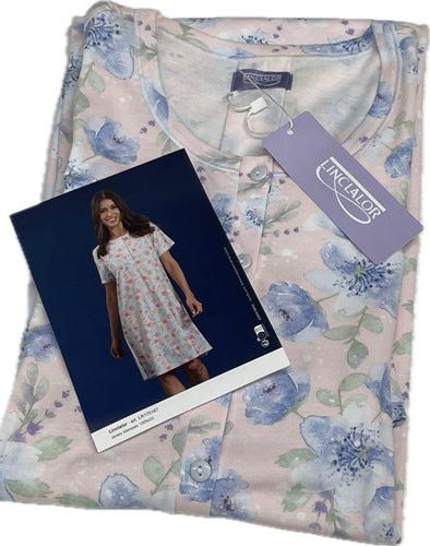 Linclalor Camicia da notte mezza manica Linclalor cotone 100% Floreale Magazzinieuropa