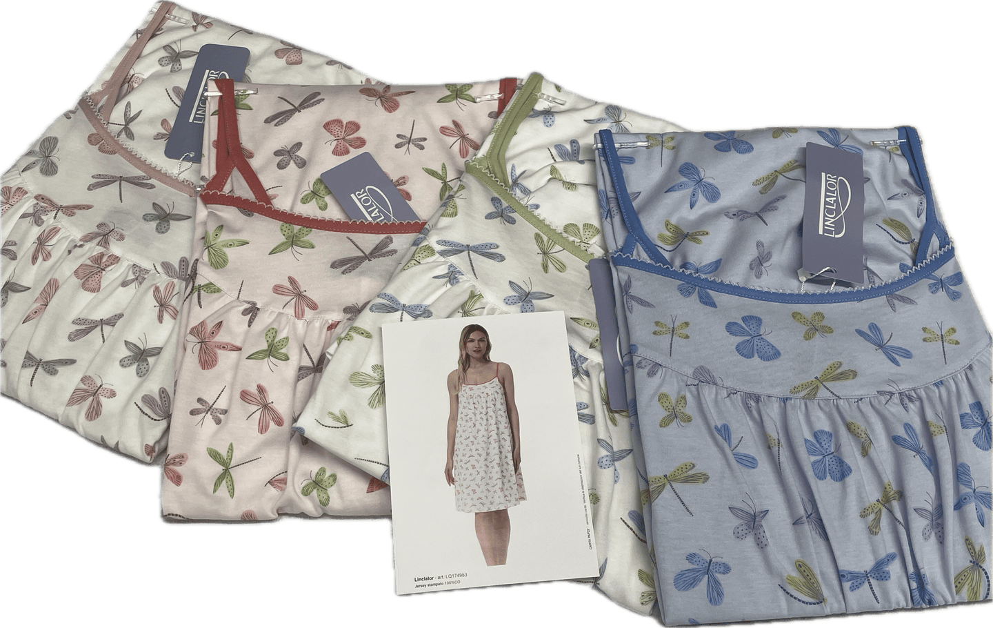 Linclalor Camicia da notte spalla stretta Farfalle abito casa Magazzinieuropa