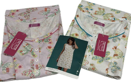 Linclalor Camicia notte spalla larga Linclalor cotone 100% farfalle Magazzinieuropa
