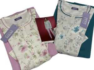 Linclalor Pigiama serafino donna Linclalor donna 100% caldo cotone Magazzinieuropa