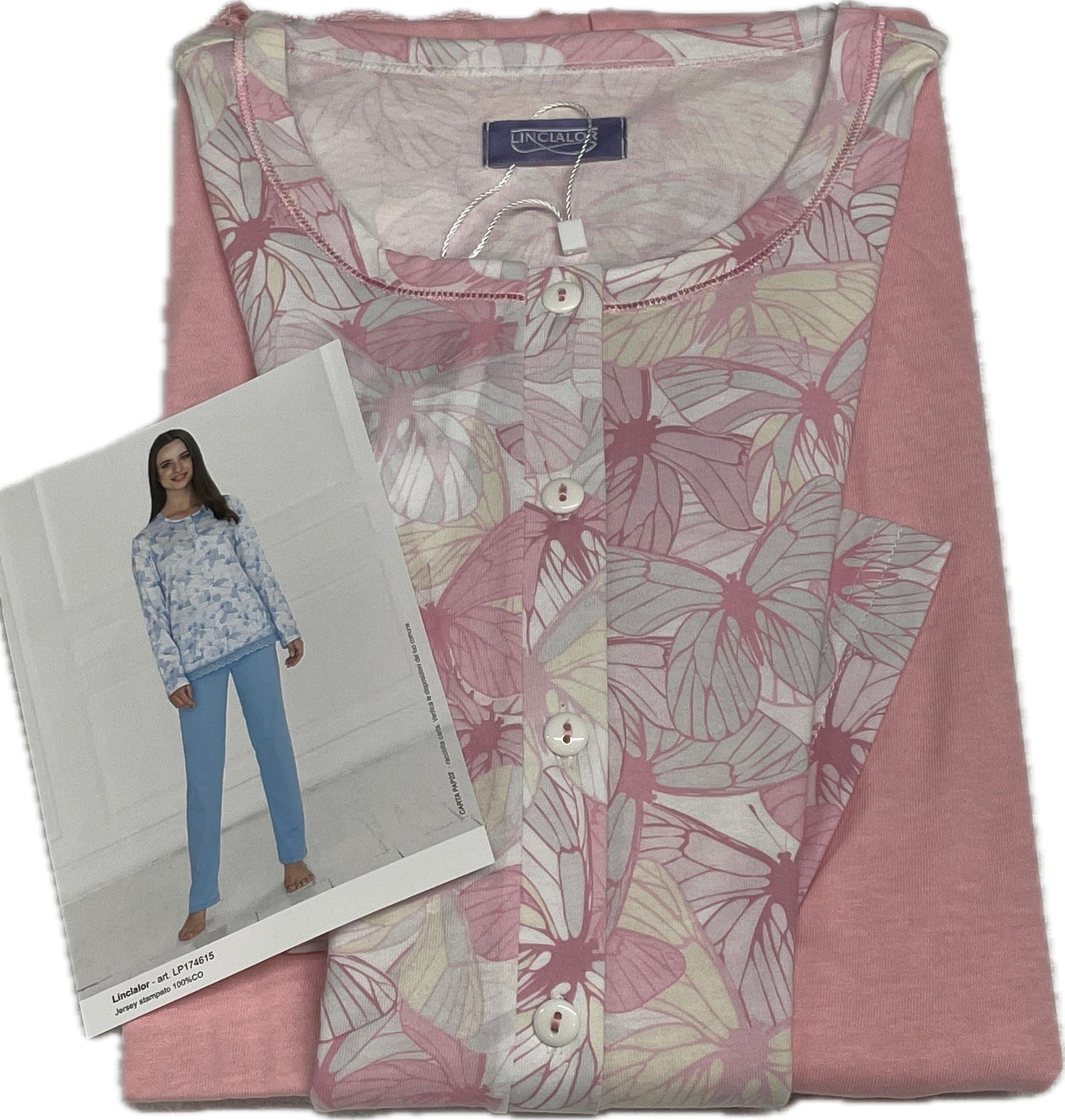 Linclalor Pigiami da donna Linclalor 100% cotone Farfalle fine serie metà prezzo Magazzinieuropa