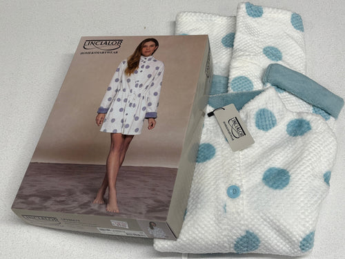 Linclalor Vestaglia donna Linclalor coral grossa calda 2026 pois panna Magazzinieuropa