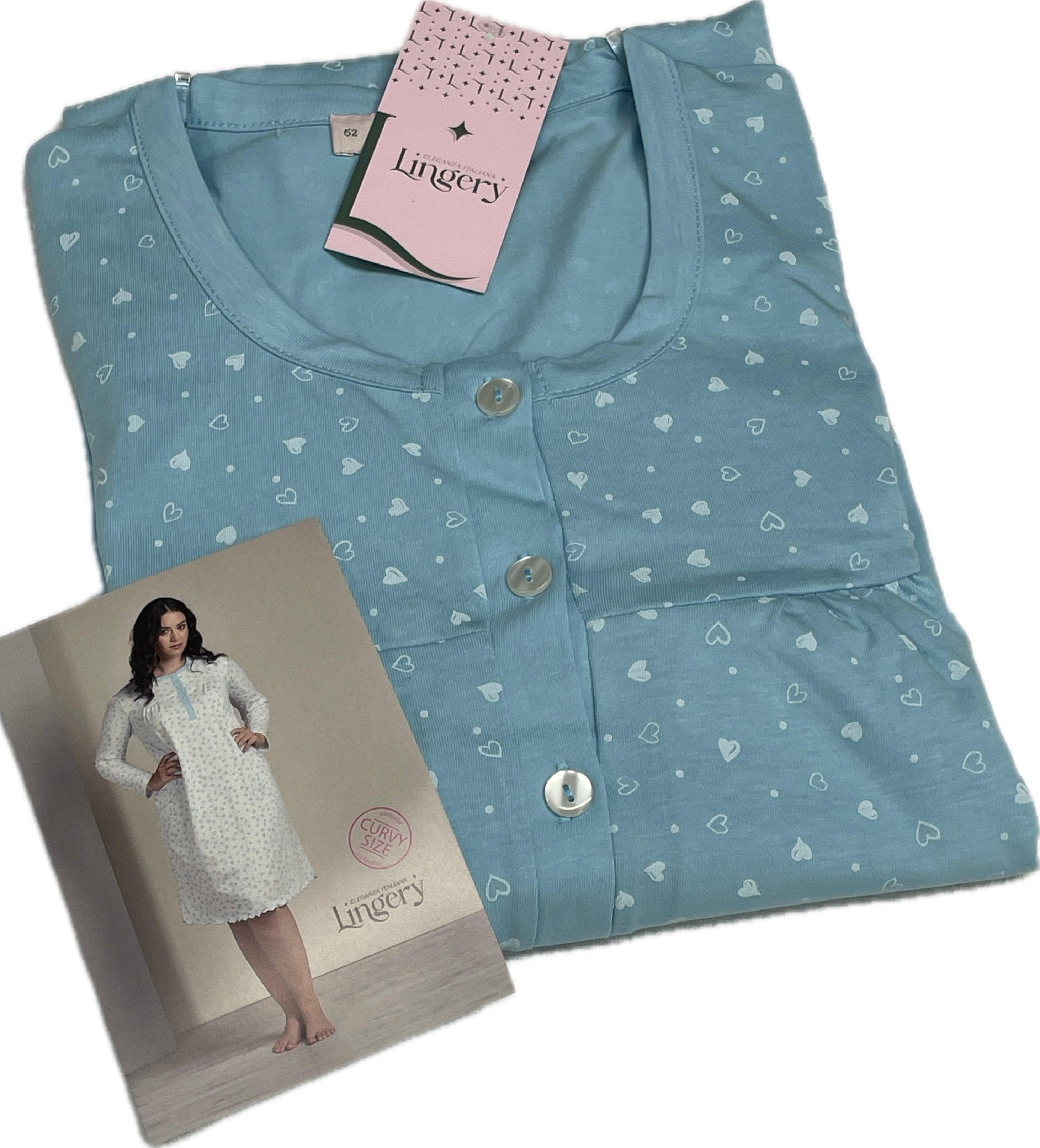 Camicia Da Notte Donna In Morbido Cotone Modal, Maniche - Foto 10