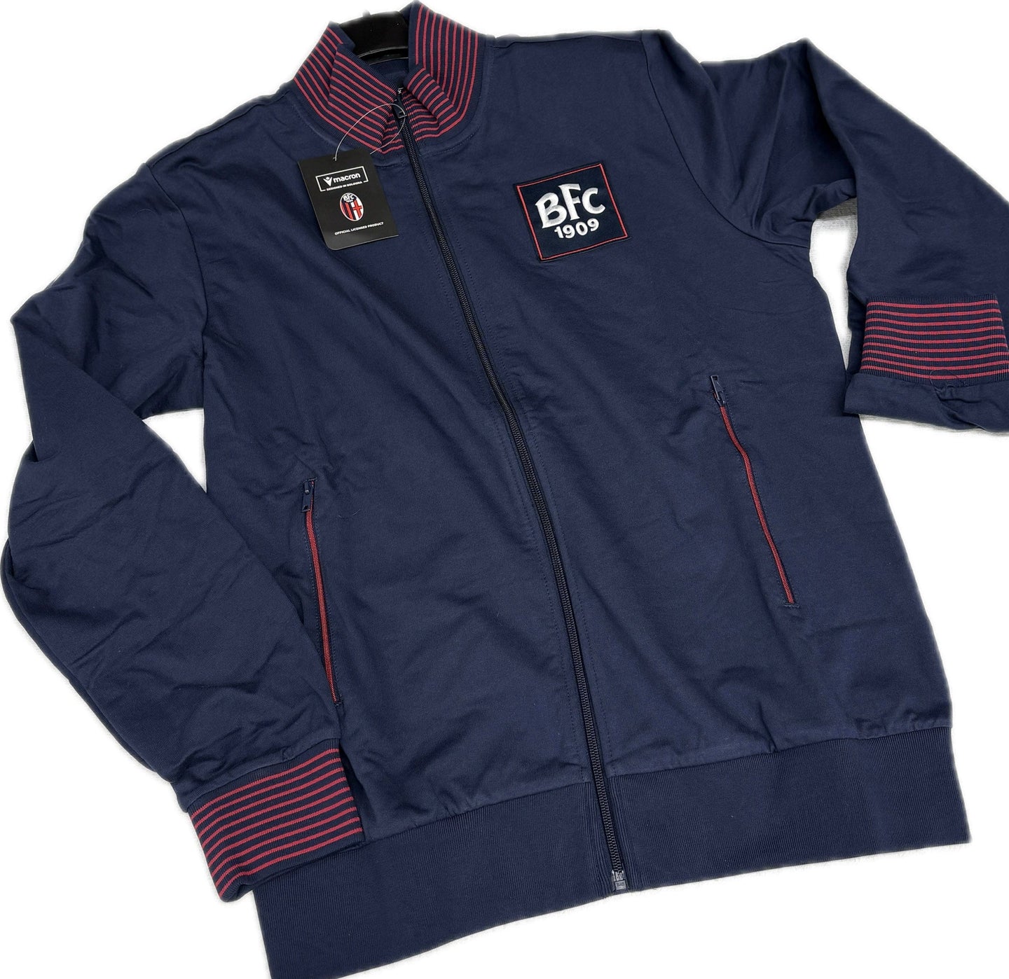 Macron Felpe del Bologna calcio Ufficiale Macron zip full cotone 26’ Magazzinieuropa