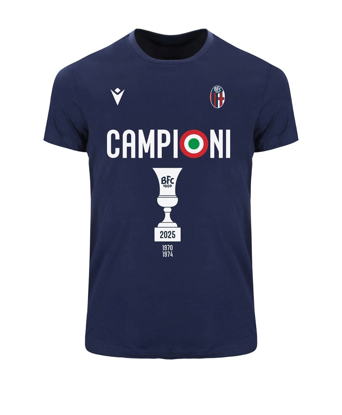 T-SHIRT Coppa dei Campioni FBC Bologna Ufficiale Macron finale vittoria  100% cotone, image size:1125x1364