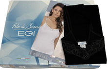 Carica l'immagine nel visualizzatore di Gallery, Maglificio Mare Filo di Scozia intimo donna canotta spalla stretta pizzo Made in Itlay Magazzinieuropa